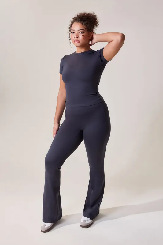 Curve Ultimate Everyday Flare Leggings - Vintage Navy sold by LOVALL