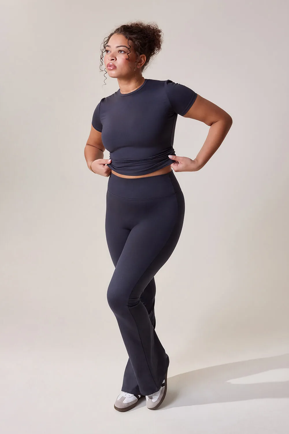Curve Ultimate Everyday Flare Leggings - Vintage Navy sold by LOVALL product image thumbnail 4