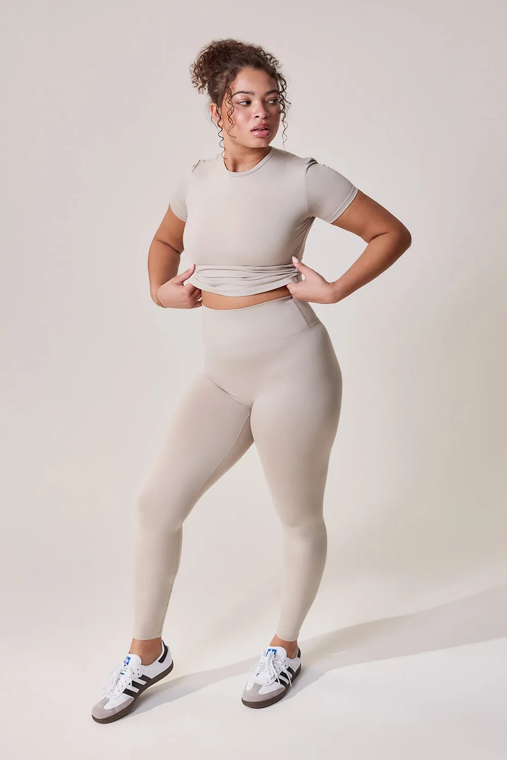 Curve Ultimate Everyday Leggings - Oatmeal Beige sold by LOVALL