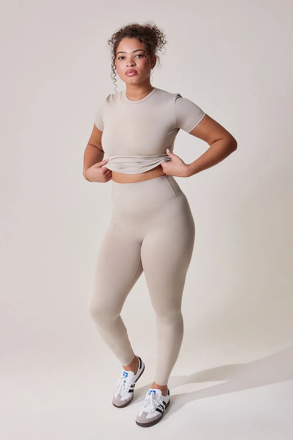 Curve Ultimate Everyday Leggings - Oatmeal Beige sold by LOVALL product image thumbnail 2