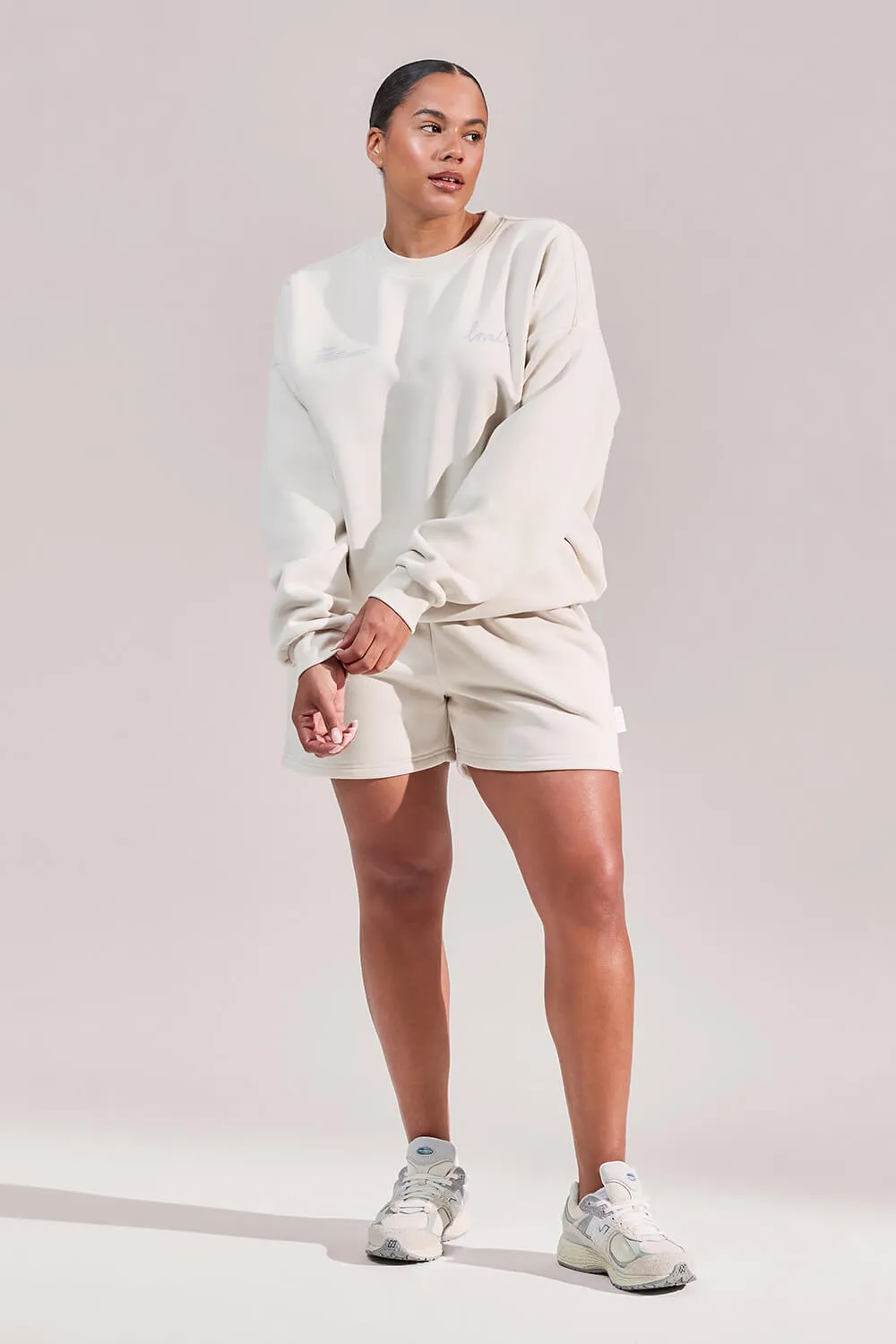 Curve Organic Sweat Shorts - Ecru sold by LOVALL product image thumbnail 3