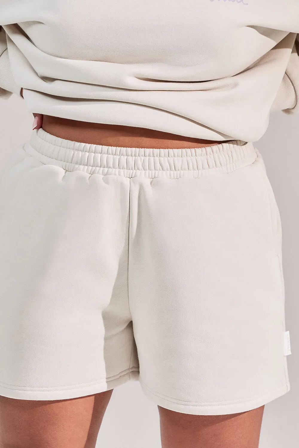 Curve Organic Sweat Shorts - Ecru sold by LOVALL product image thumbnail 4