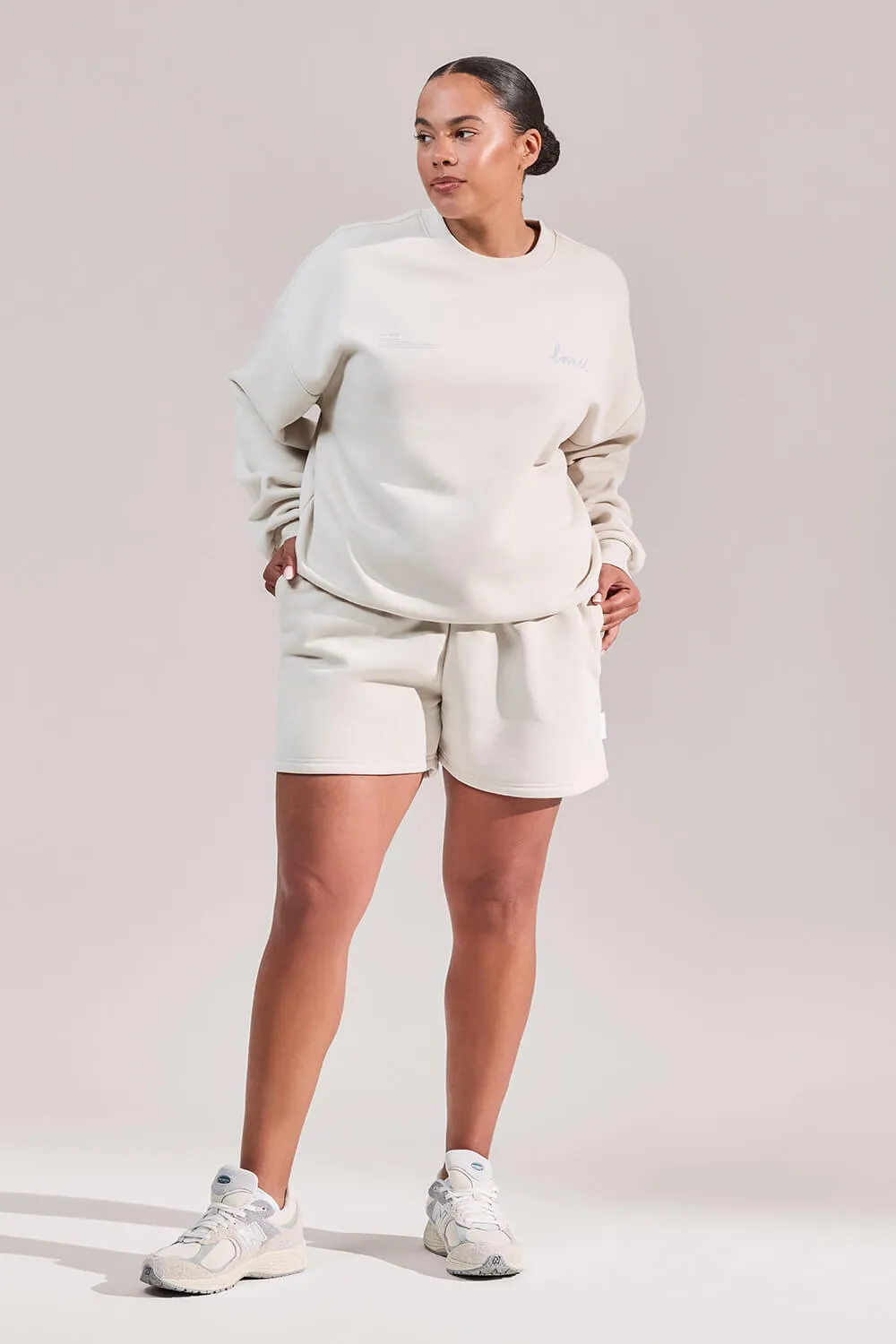 Curve Organic Sweat Shorts - Ecru sold by LOVALL product image thumbnail 2