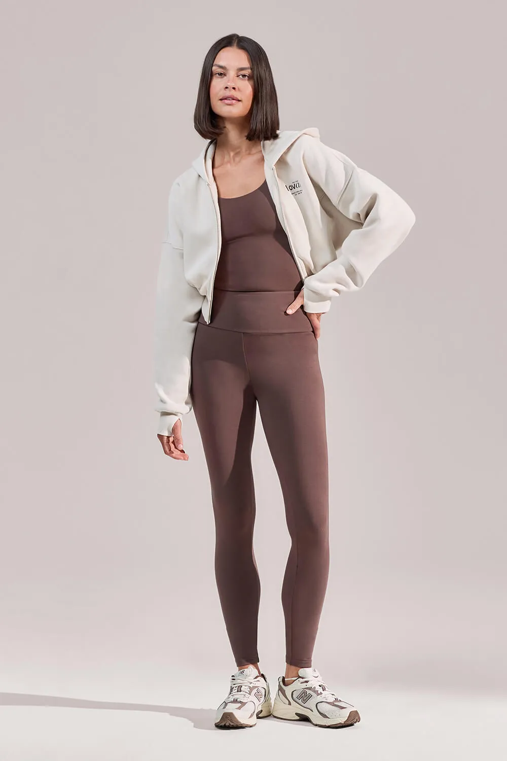 Organic Crop Zip Hoodie - Ecru sold by LOVALL product image thumbnail 2