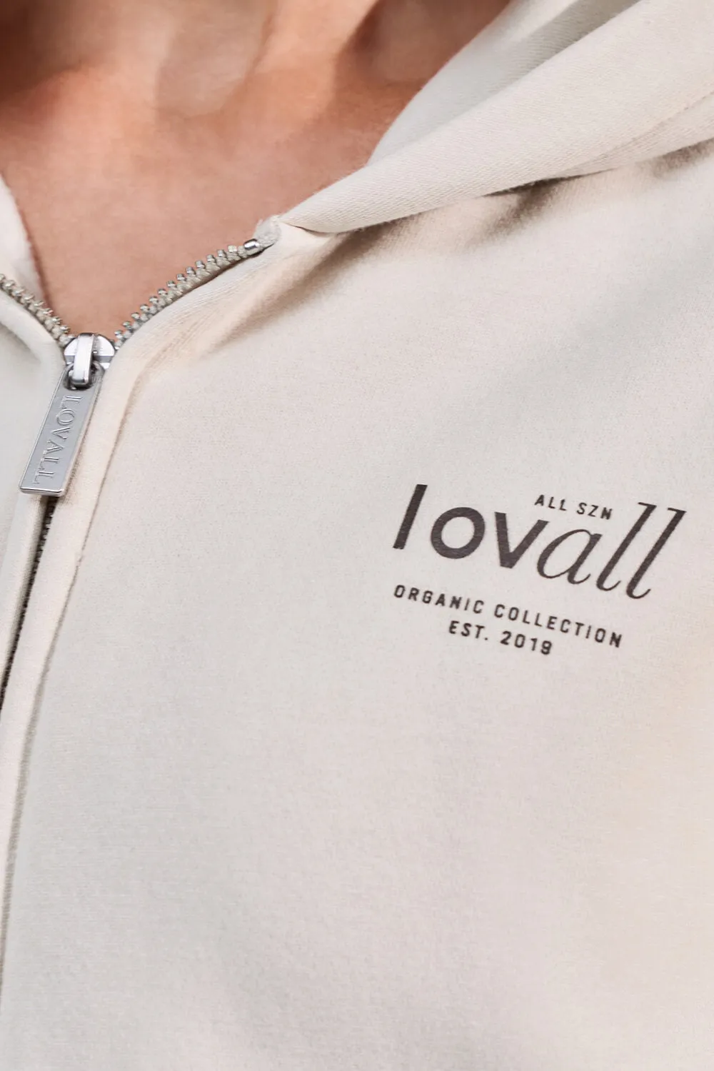 Organic Crop Zip Hoodie - Ecru sold by LOVALL product image thumbnail 5