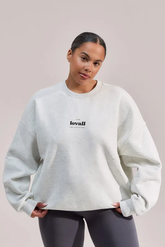 Curve Organic Oversized Sweatshirt Collective  - Light Grey Marl sold by LOVALL