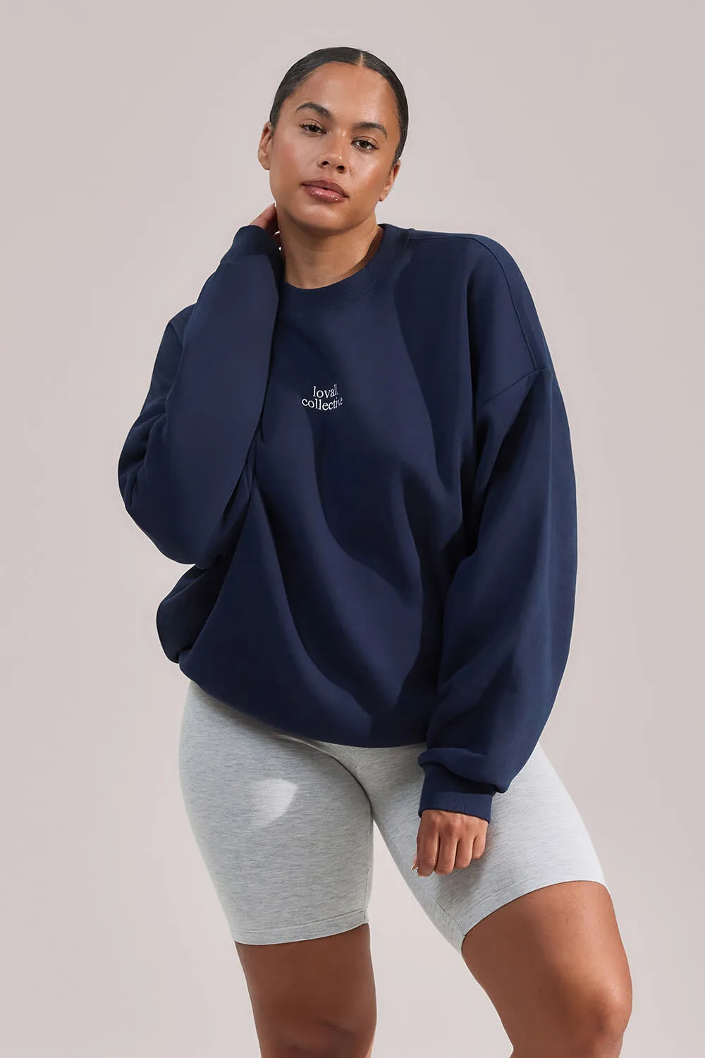 Curve Organic Oversized Sweatshirt The Lovall Collective - Navy sold by LOVALL product image thumbnail 5