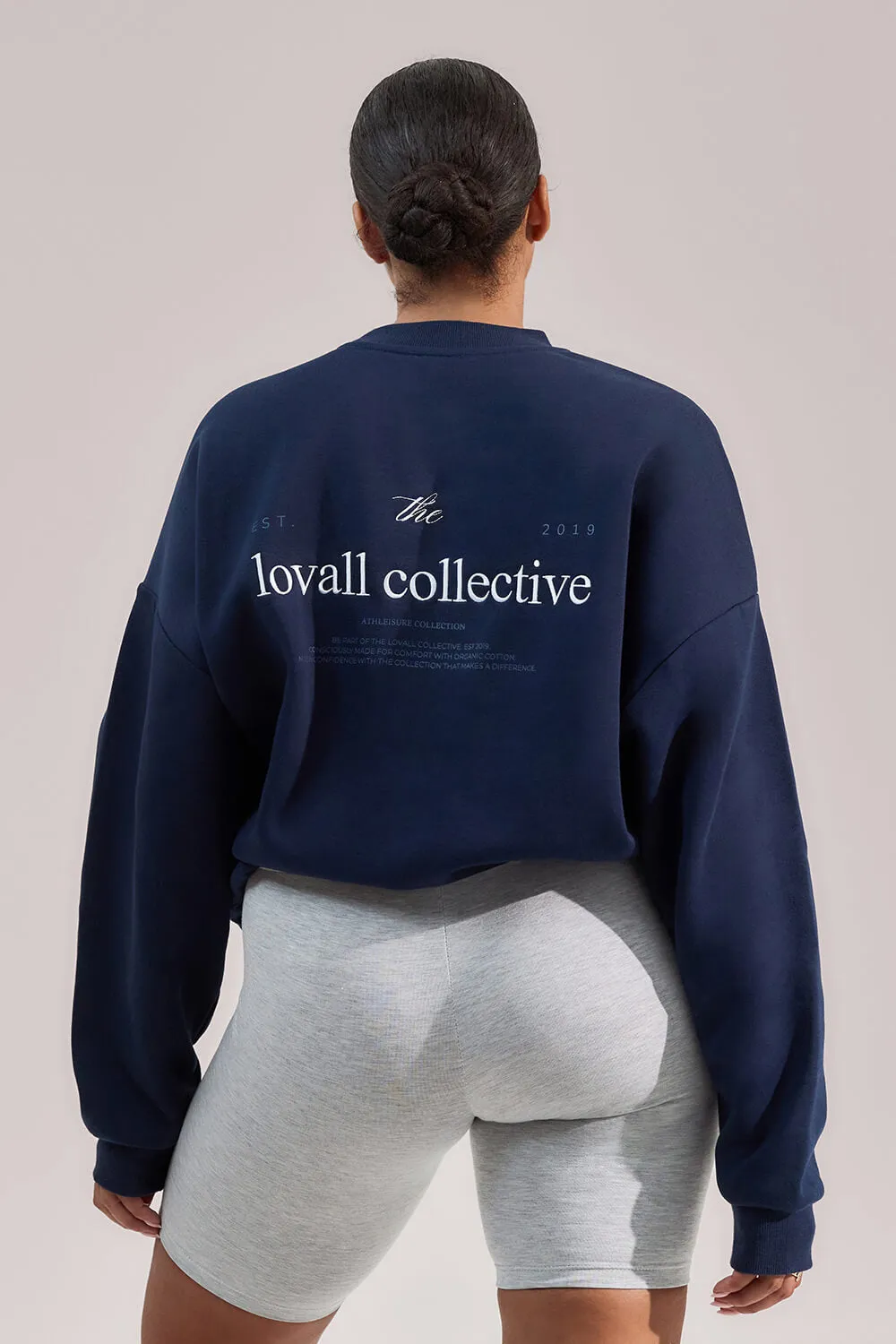 Curve Organic Oversized Sweatshirt The Lovall Collective - Navy sold by LOVALL product image thumbnail 3