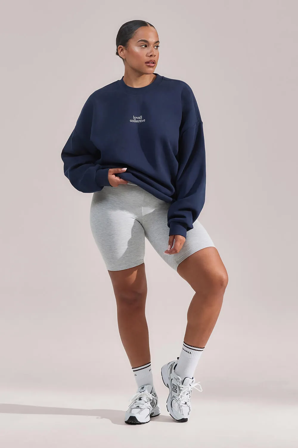 Curve Organic Oversized Sweatshirt The Lovall Collective - Navy sold by LOVALL product image thumbnail 4