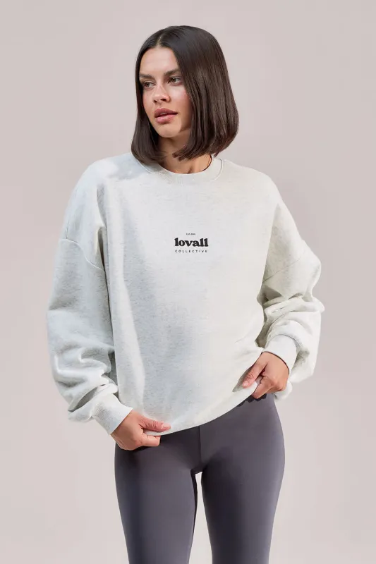 Organic Oversized Sweatshirt Collective - Light Grey Marl sold by LOVALL