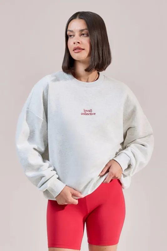 Organic Oversized Sweatshirt The Lovall Collective- Light Grey Marl sold by LOVALL