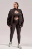 Curve Organic Funnel Neck Zip Through - Black Coffee sold by LOVALL