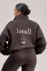 Curve Organic Funnel Neck Zip Through - Black Coffee sold by LOVALL