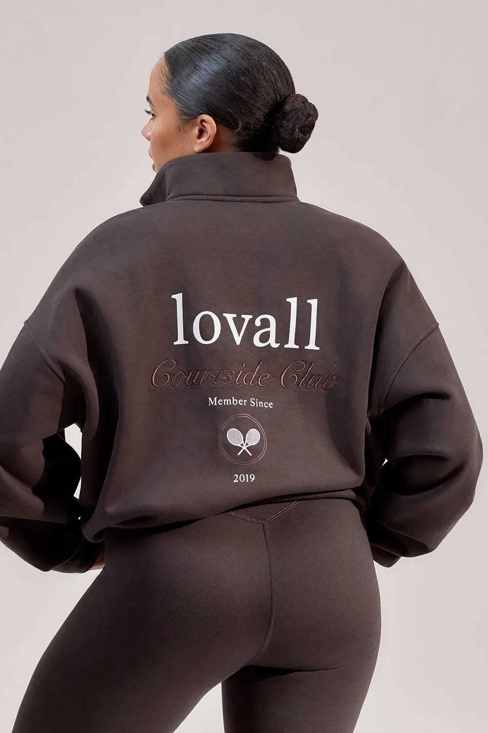 Curve Organic Funnel Neck Zip Through - Black Coffee sold by LOVALL product image thumbnail 5
