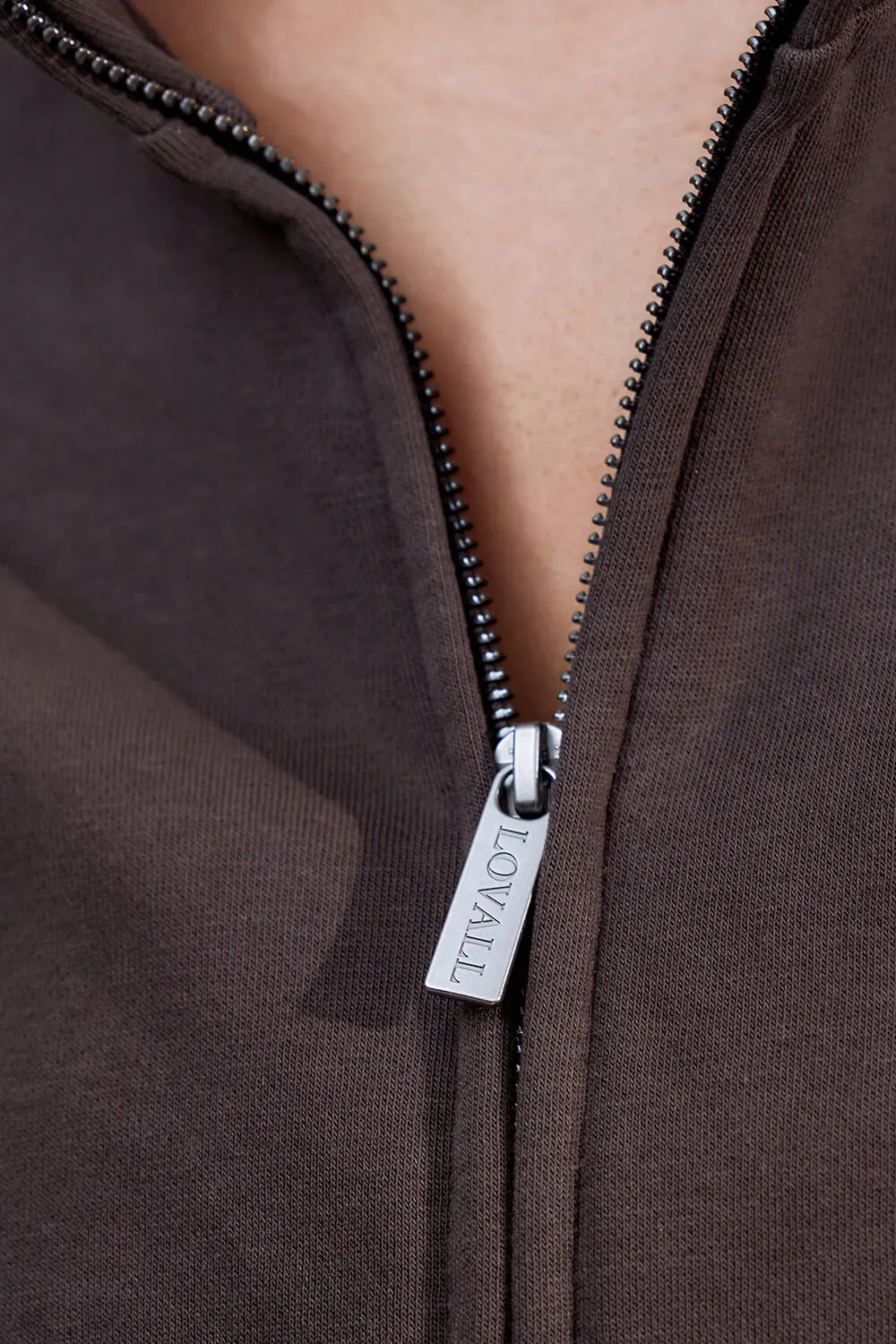 Curve Organic Funnel Neck Zip Through - Black Coffee sold by LOVALL product image thumbnail 4