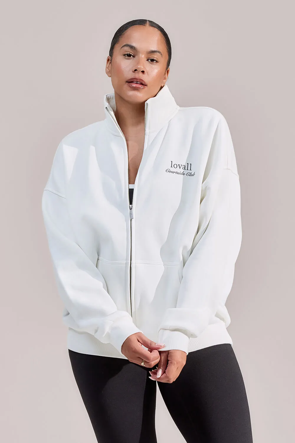 Curve Organic Funnel Neck Zip Through - Off White sold by LOVALL product image thumbnail 2