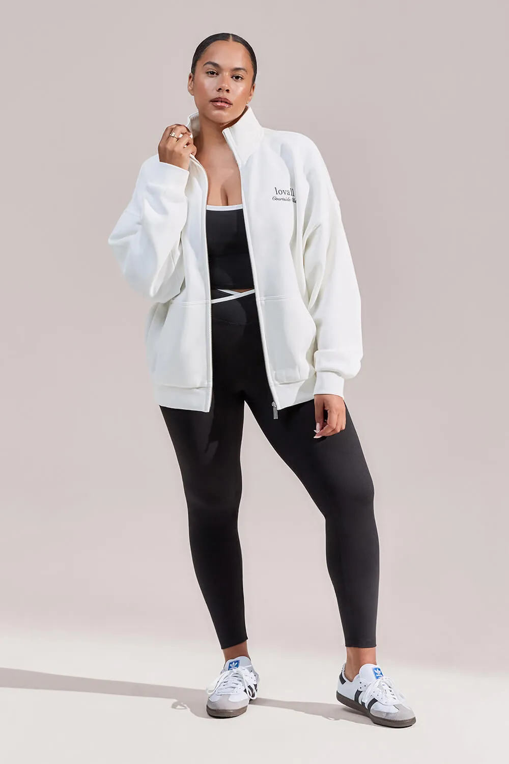 Curve Organic Funnel Neck Zip Through - Off White sold by LOVALL