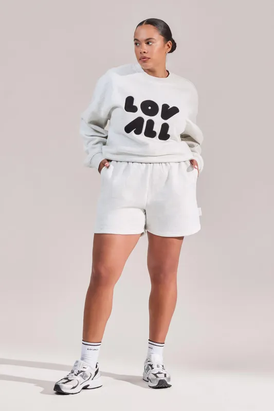 Curve Organic Sweat Shorts - Light Grey Marl sold by LOVALL