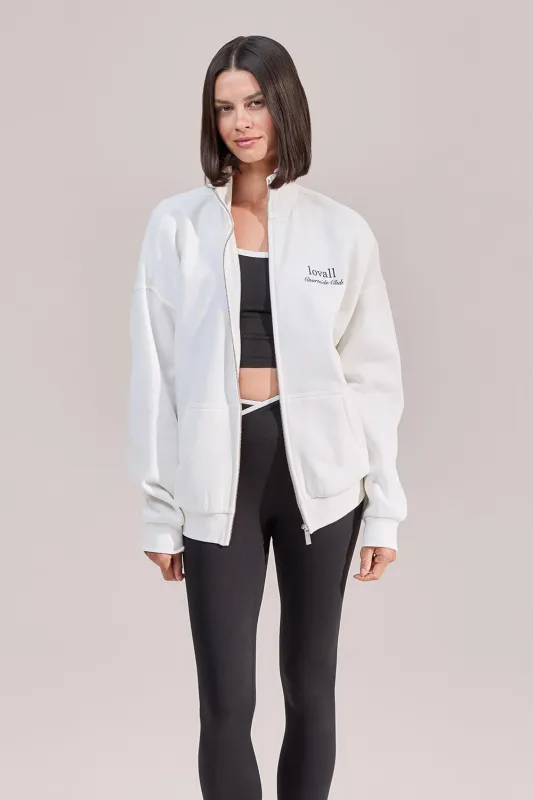 Organic Funnel Neck Zip Through - Off White sold by LOVALL