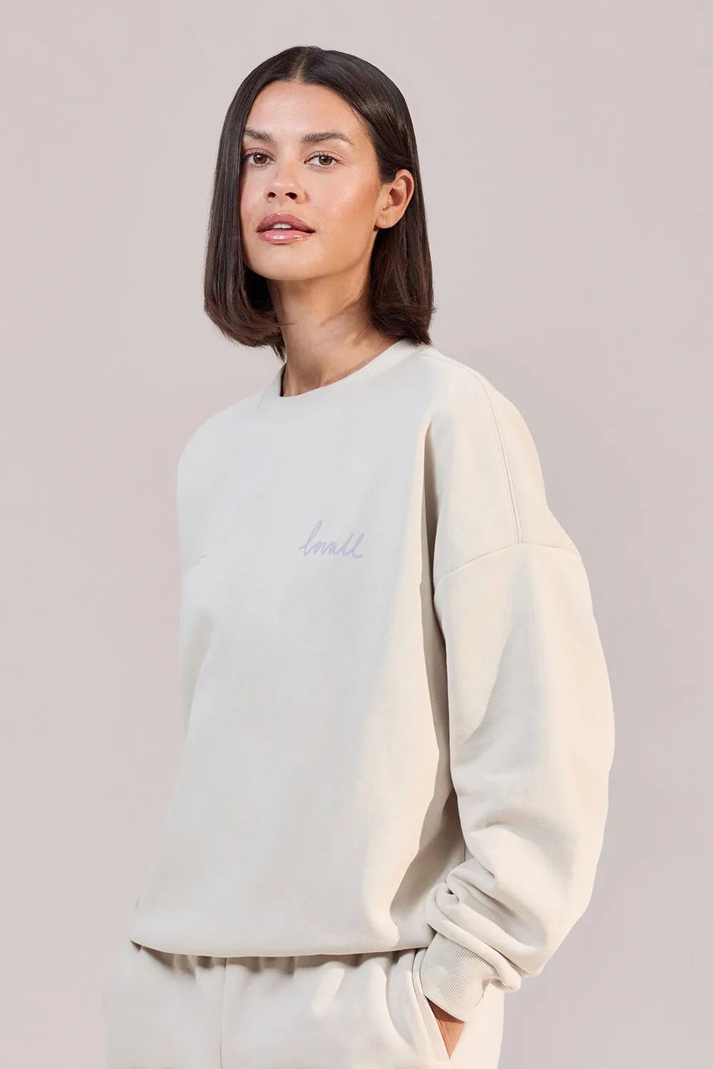 Organic Oversized Sweatshirt Euphoric - Ecru sold by LOVALL