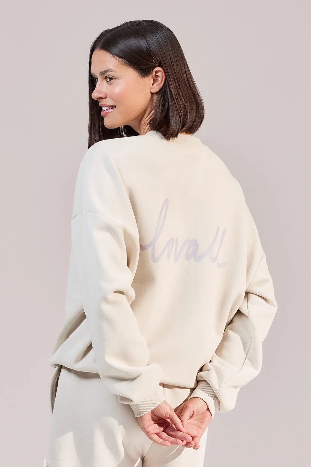 Organic Oversized Sweatshirt Euphoric - Ecru sold by LOVALL product image thumbnail 2
