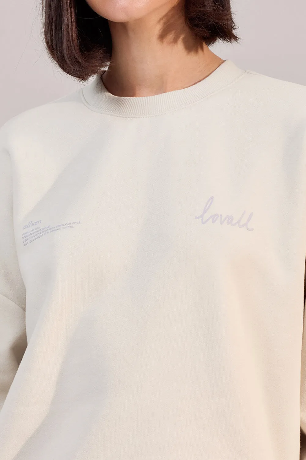 Organic Oversized Sweatshirt Euphoric - Ecru sold by LOVALL product image thumbnail 5