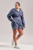 Curve Organic Crop Zip Hoodie - Ice Blue sold by LOVALL