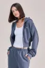 Organic Crop Zip Hoodie - Ice Blue sold by LOVALL