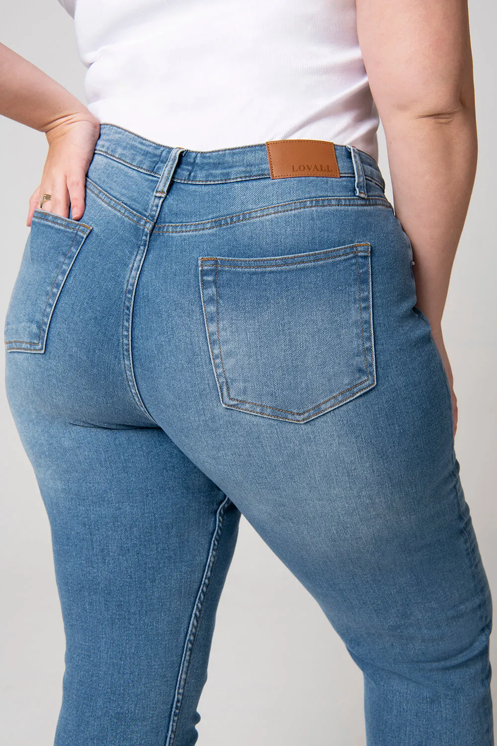 Curve Slim Fit Mom Jeans - Mid Blue sold by LOVALL product image thumbnail 5