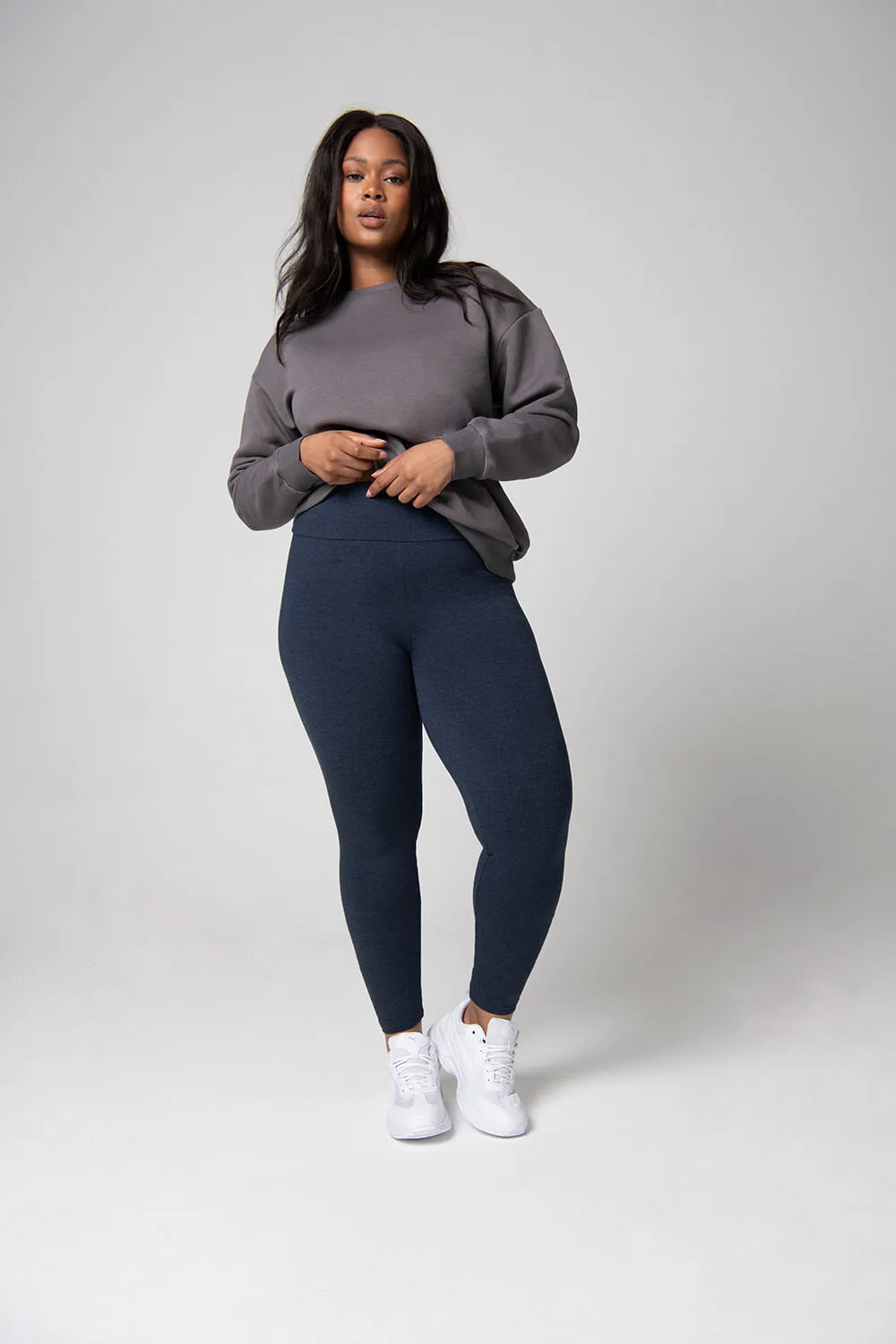 Curve Everyday High Waisted Leggings - Infinity Blue Marl sold by LOVALL