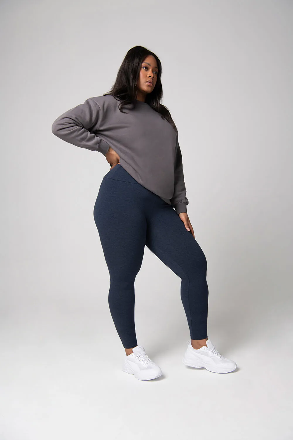 Curve Everyday High Waisted Leggings - Infinity Blue Marl sold by LOVALL product image thumbnail 5