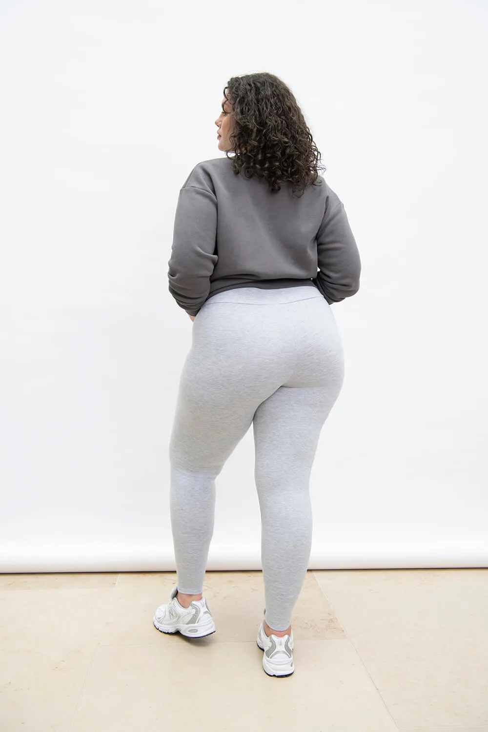Curve Everyday High Waisted Leggings - Light Grey Marl sold by LOVALL product image thumbnail 5