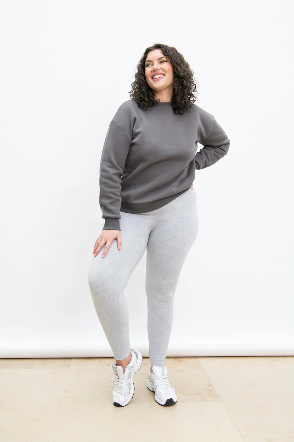Curve Everyday High Waisted Leggings - Light Grey Marl sold by LOVALL