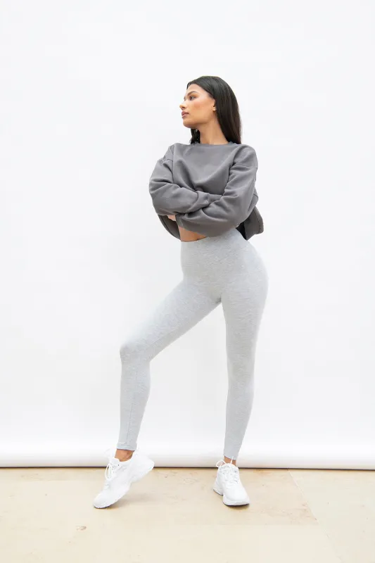 Everyday High Waisted Leggings - Light Grey Marl sold by LOVALL