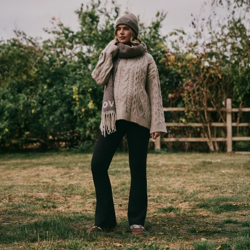 Maternity Winter Flare Leggings - Black Coffee sold by LOVALL