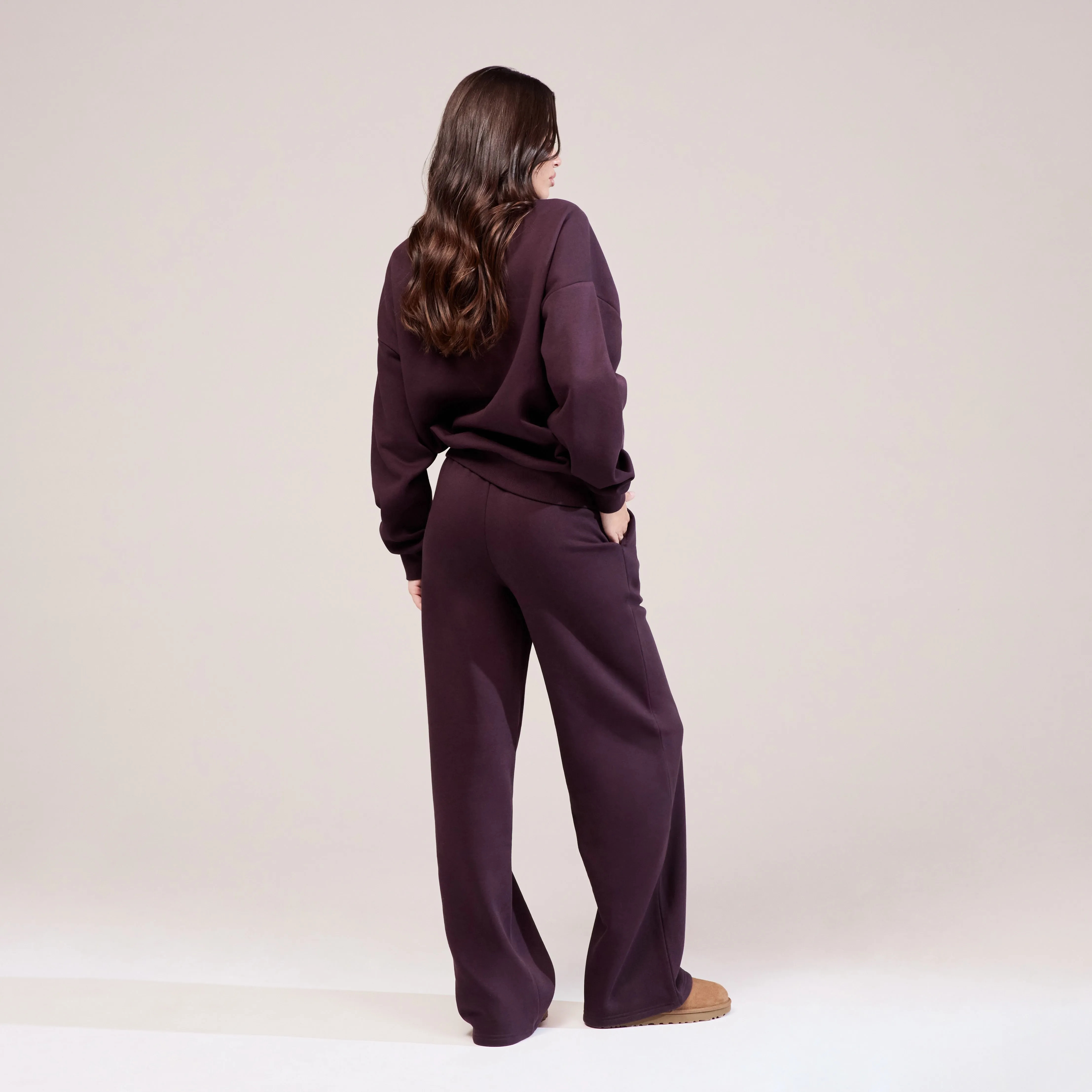 Organic Wide Leg Jogger - Wine sold by LOVALL product image thumbnail 5