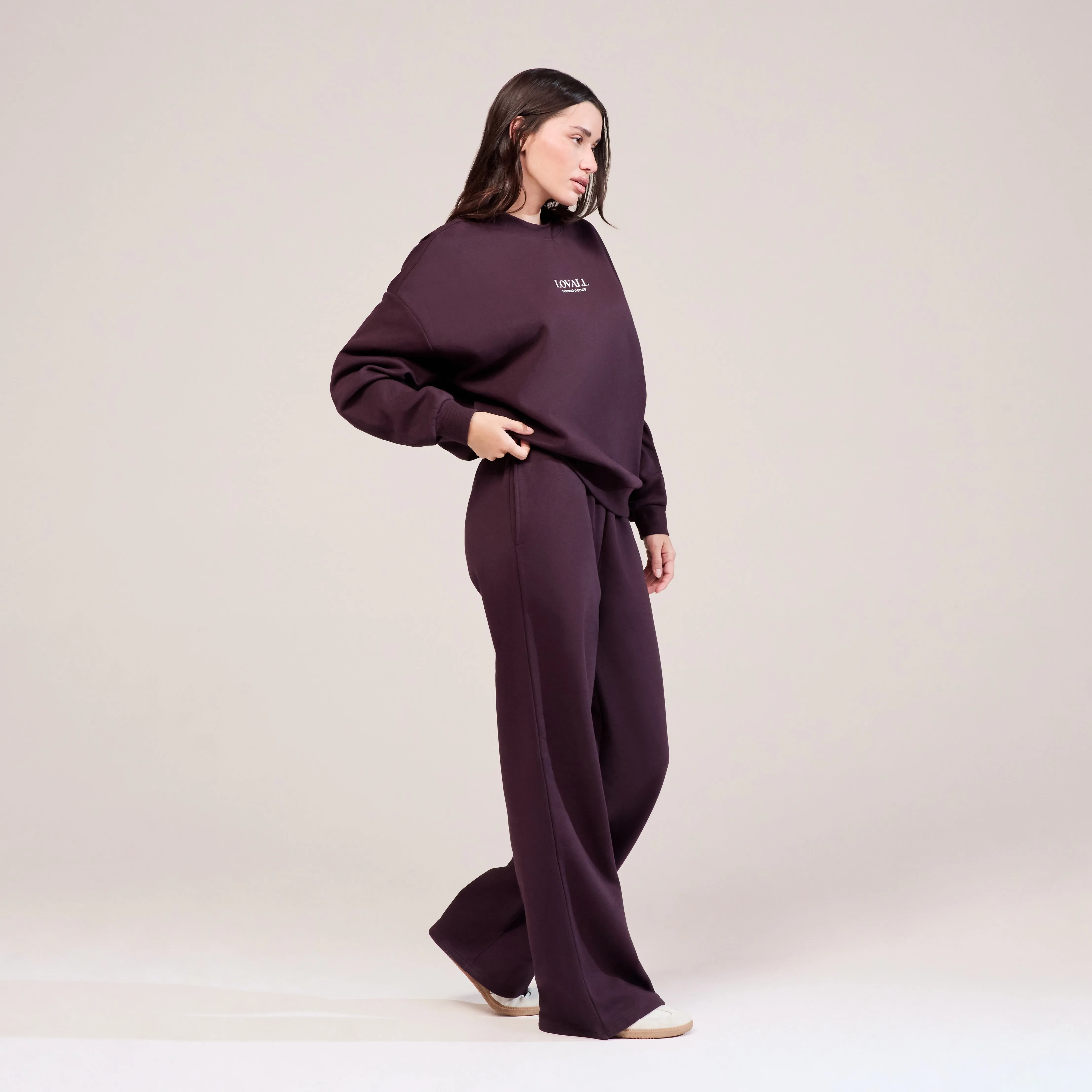 Organic Wide Leg Jogger - Wine sold by LOVALL product image thumbnail 3