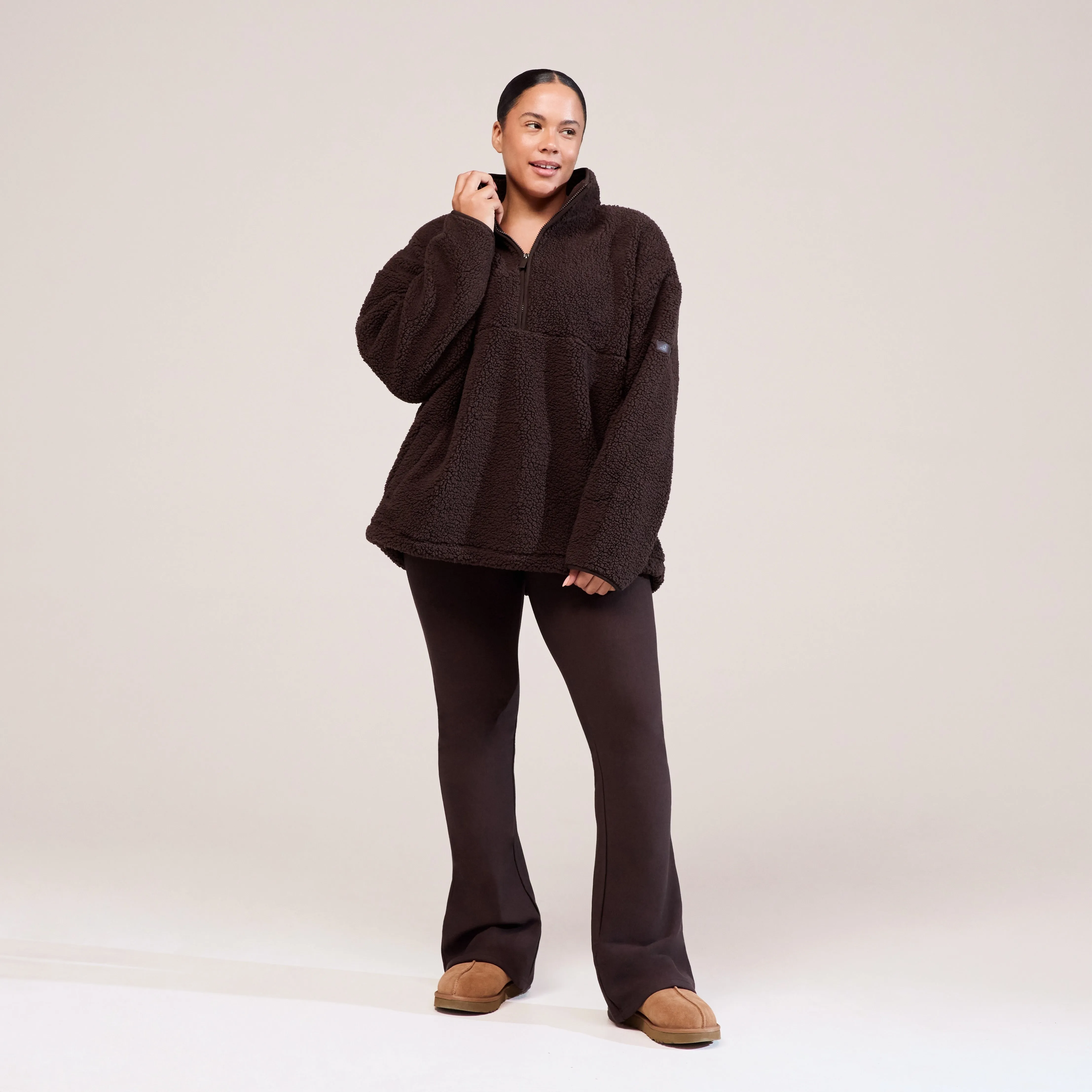 Curve Borg 1/4 Zip Fleece - Espresso Brown sold by LOVALL product image thumbnail 5