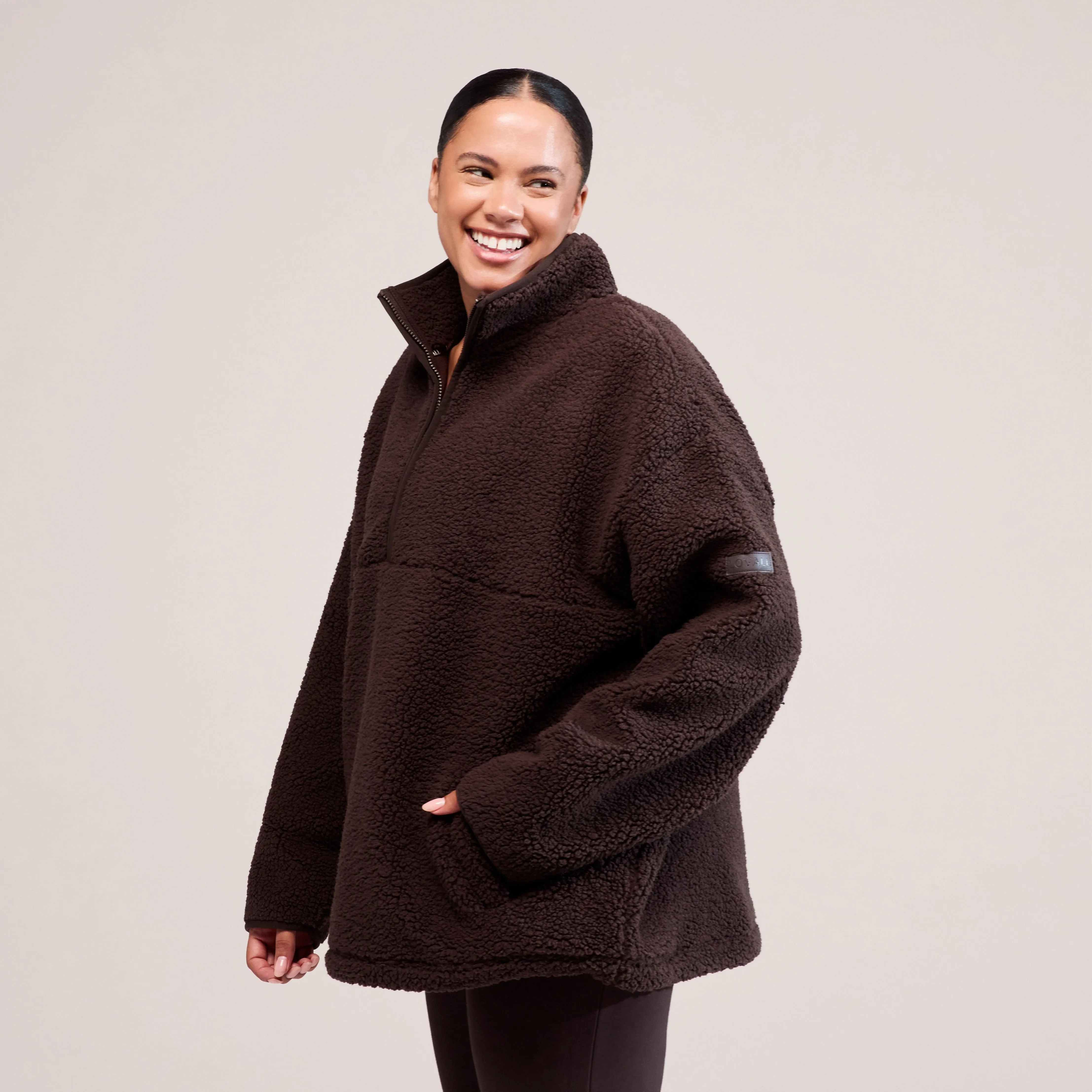 Curve Borg 1/4 Zip Fleece - Espresso Brown sold by LOVALL product image thumbnail 3