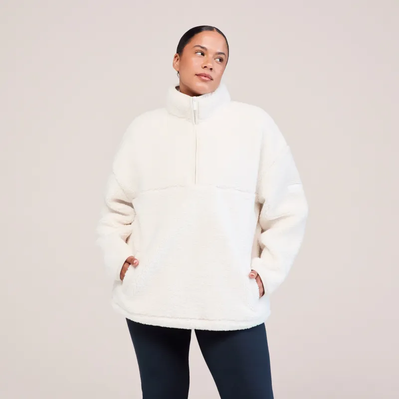 Curve Borg 1/4 Zip Fleece - Snow White sold by LOVALL