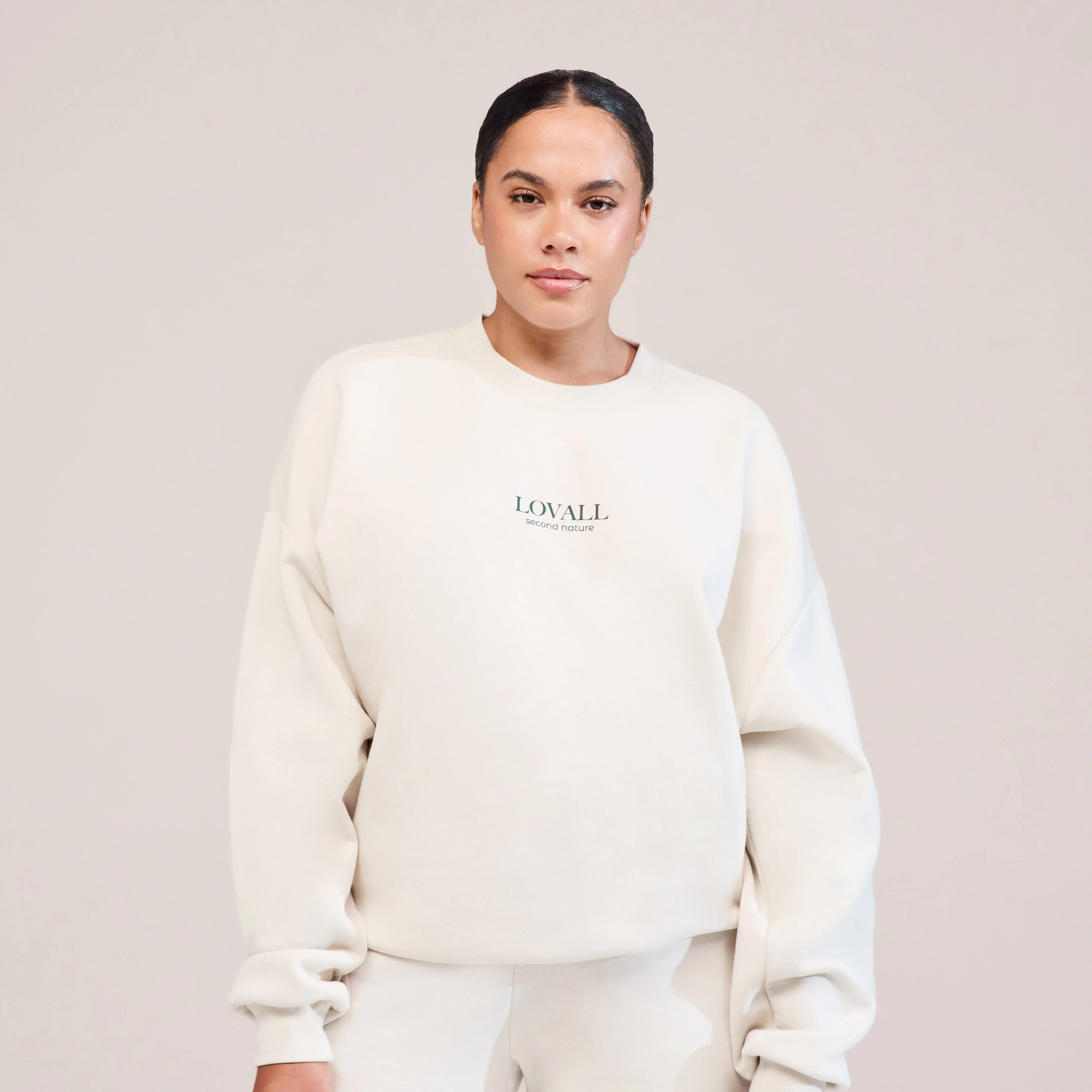 Curve Organic Oversized Sweatshirt Landscape - Ecru sold by LOVALL