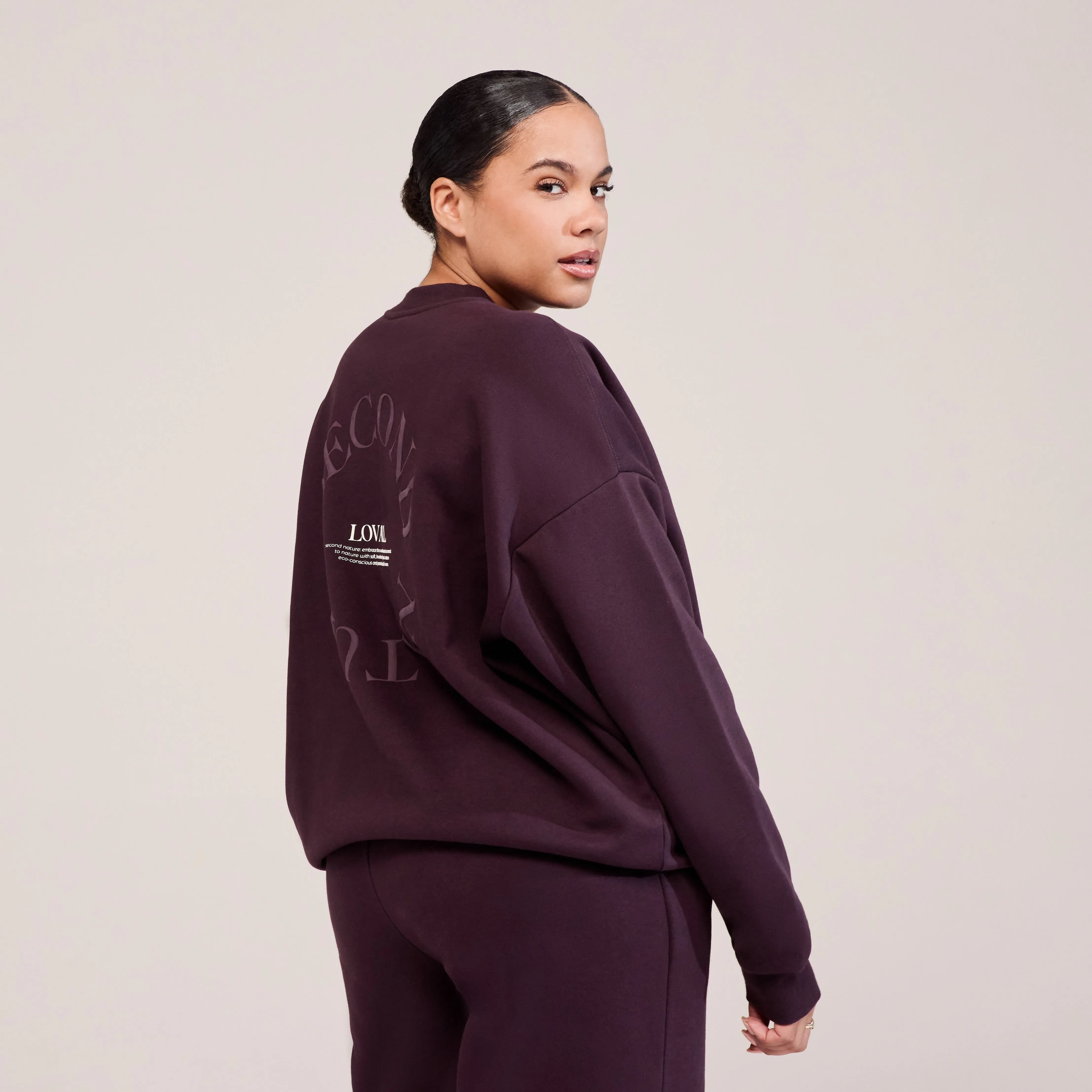 Curve Organic Oversized Sweatshirt Second Nature - Wine sold by LOVALL product image thumbnail 2