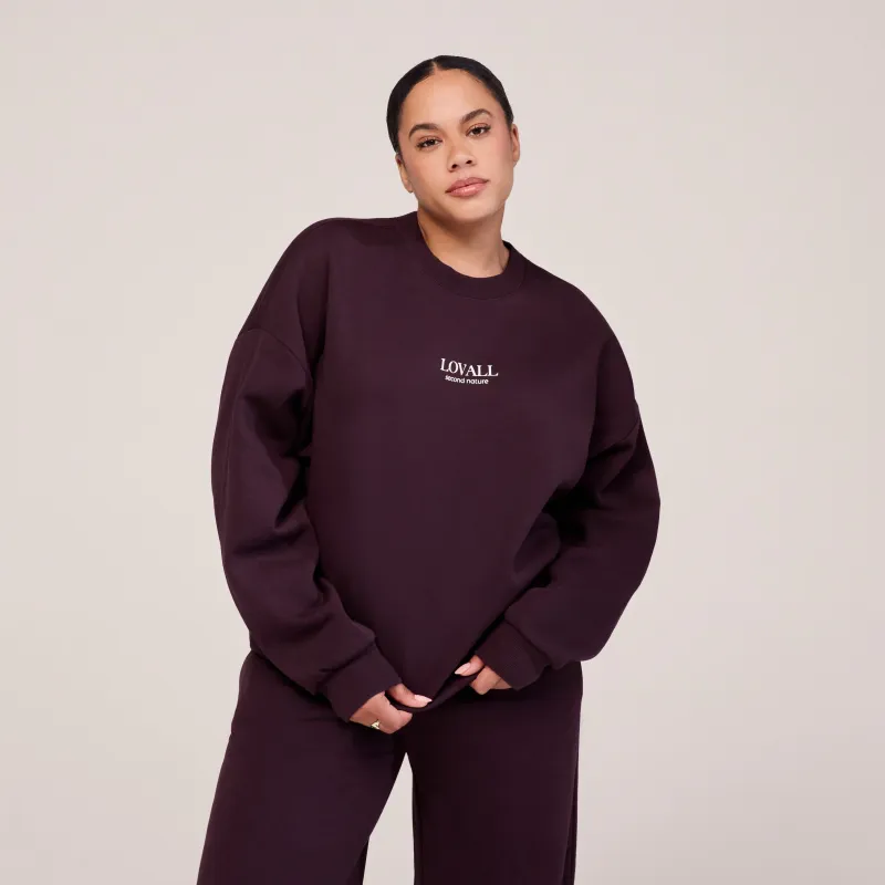 Curve Organic Oversized Sweatshirt Second Nature - Wine sold by LOVALL