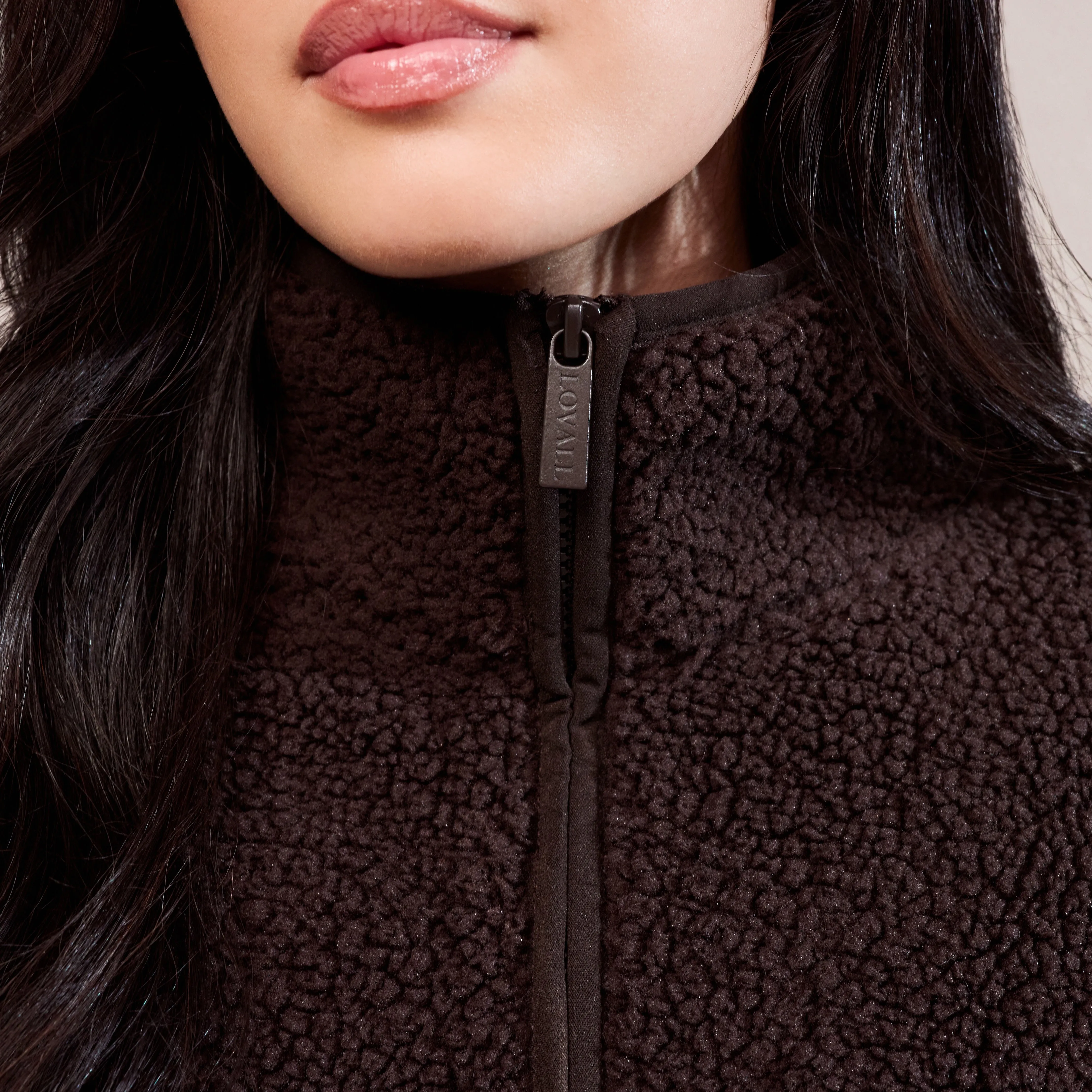 Borg 1/4 Zip Fleece - Espresso Brown sold by LOVALL product image thumbnail 4