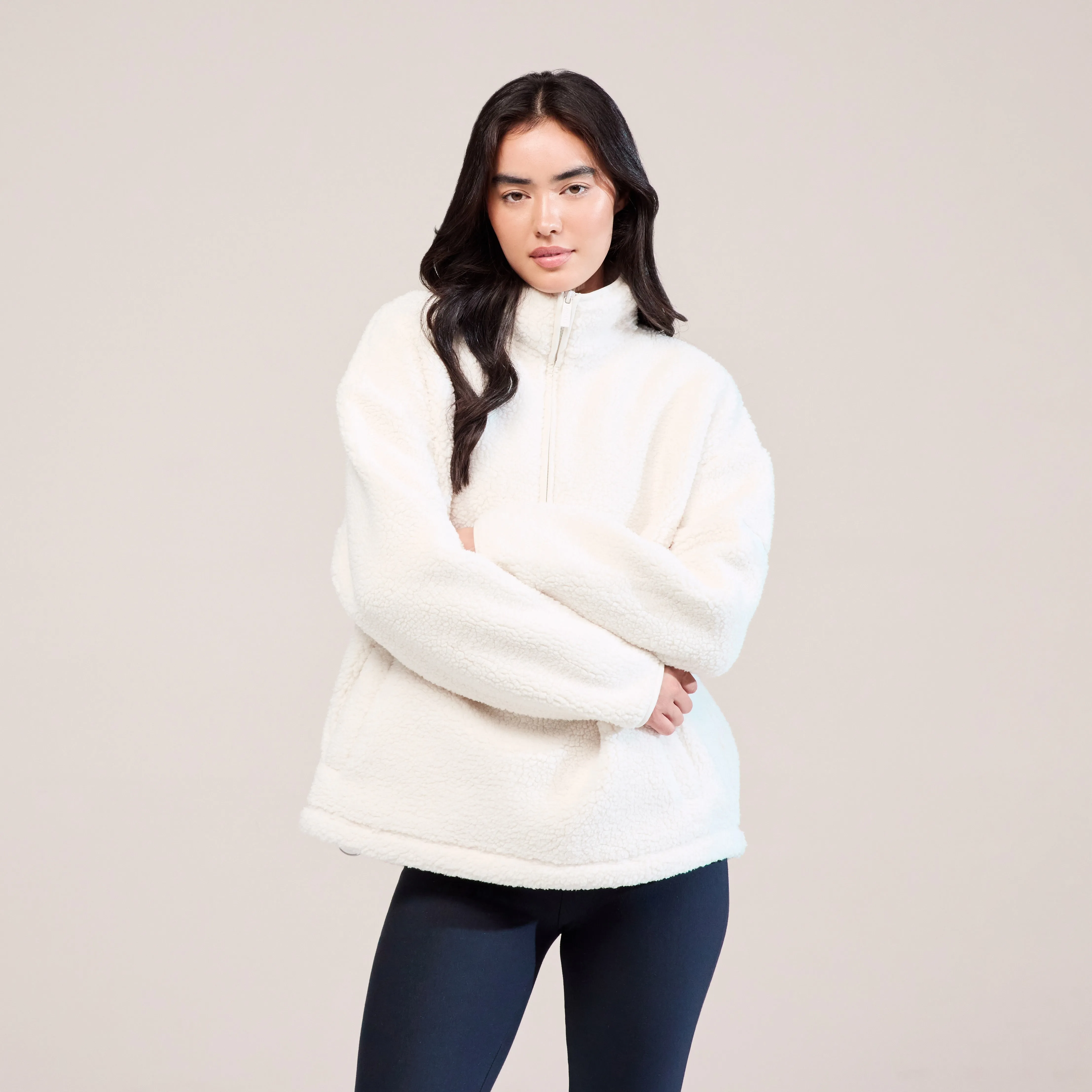 Borg 1/4 Zip Fleece - Snow White sold by LOVALL