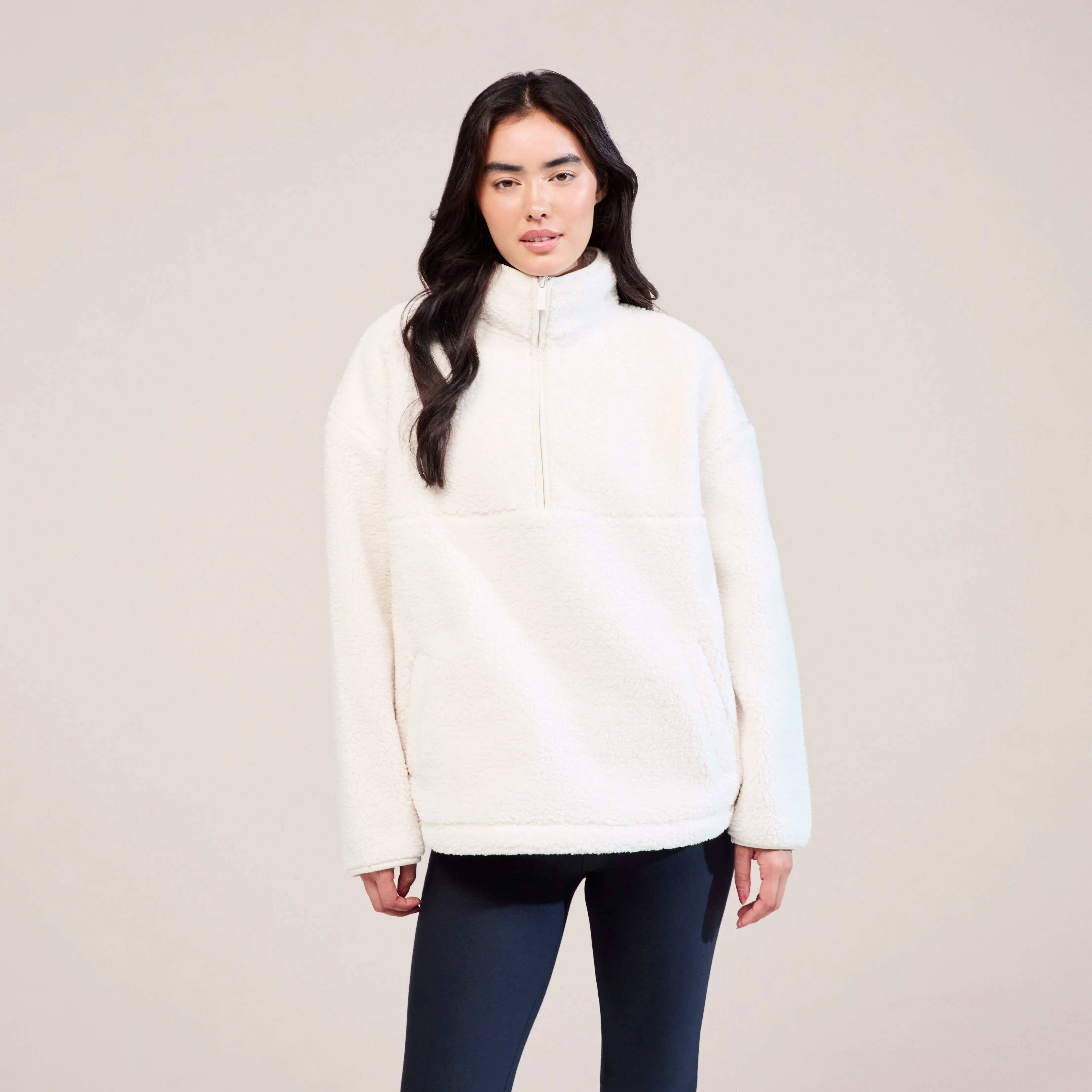 Borg 1/4 Zip Fleece - Snow White sold by LOVALL product image thumbnail 5