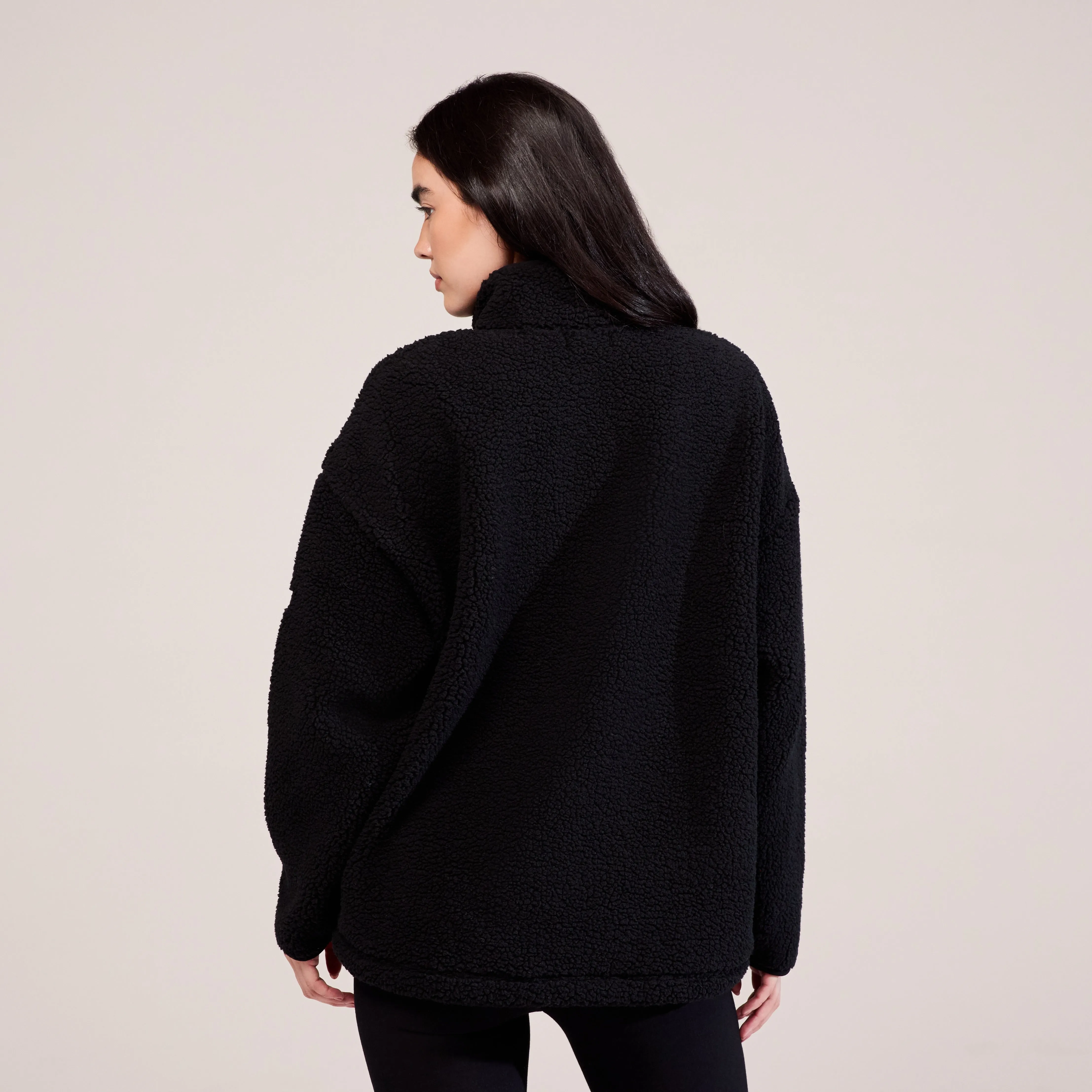 Borg 1/4 Zip Fleece - Black sold by LOVALL product image thumbnail 3