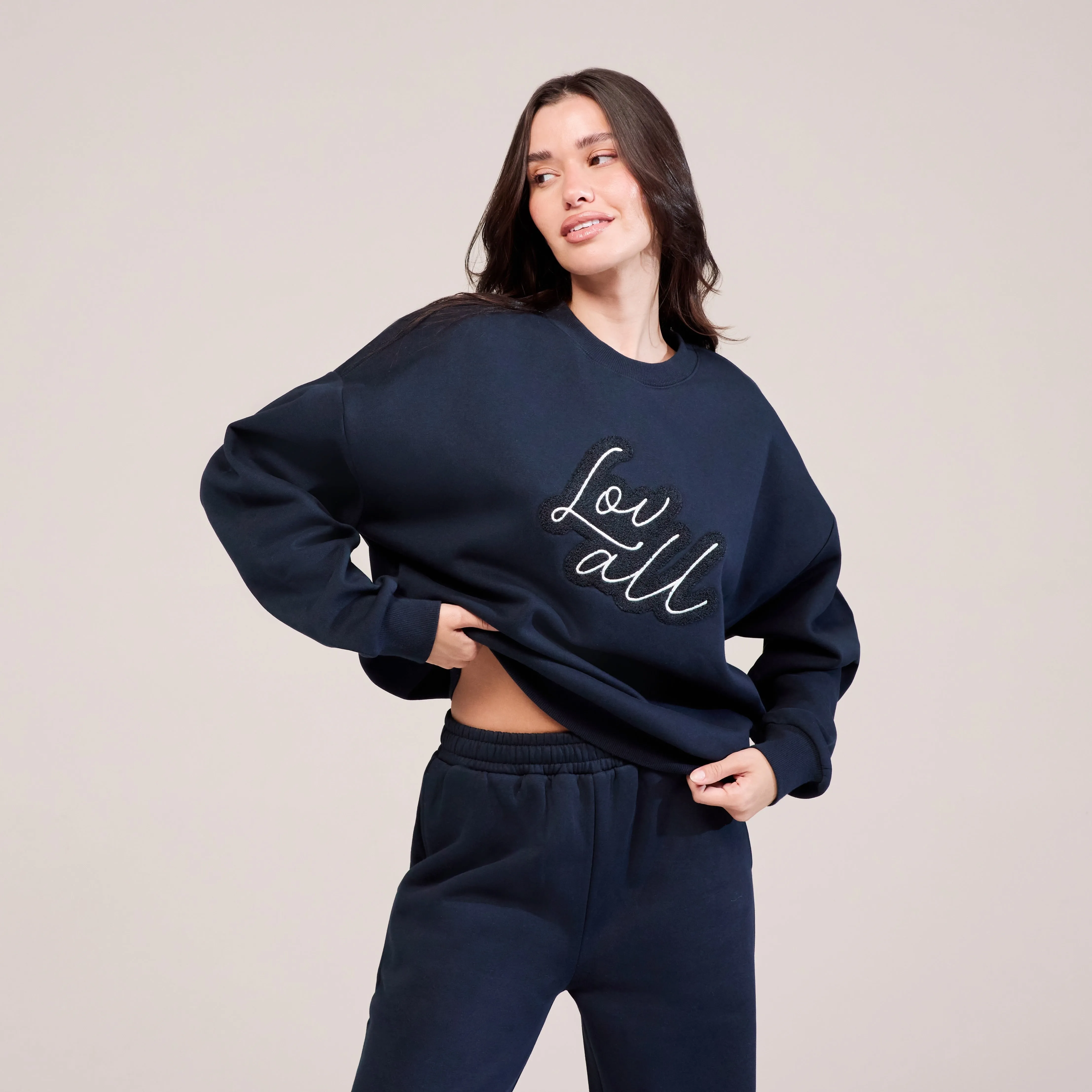 Organic Oversized Sweatshirt Lovall Script - Vintage Navy sold by LOVALL product image thumbnail 2