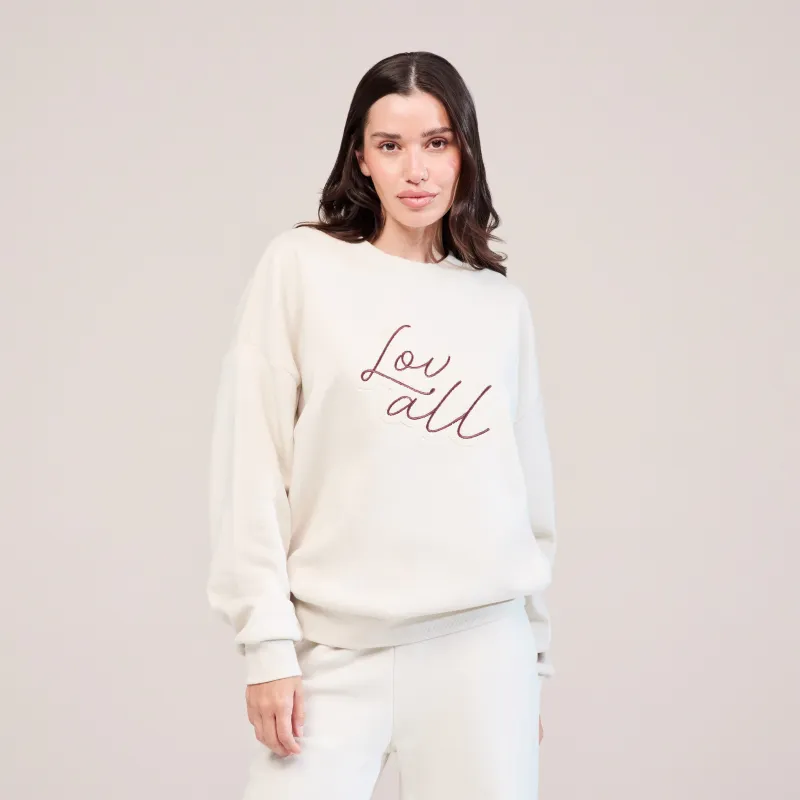 Organic Oversized Sweatshirt Lovall Script - Ecru sold by LOVALL