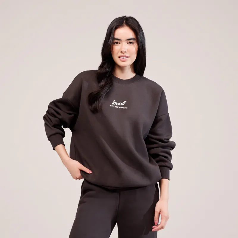Organic Oversized Sweatshirt Landscape - Black Coffee sold by LOVALL